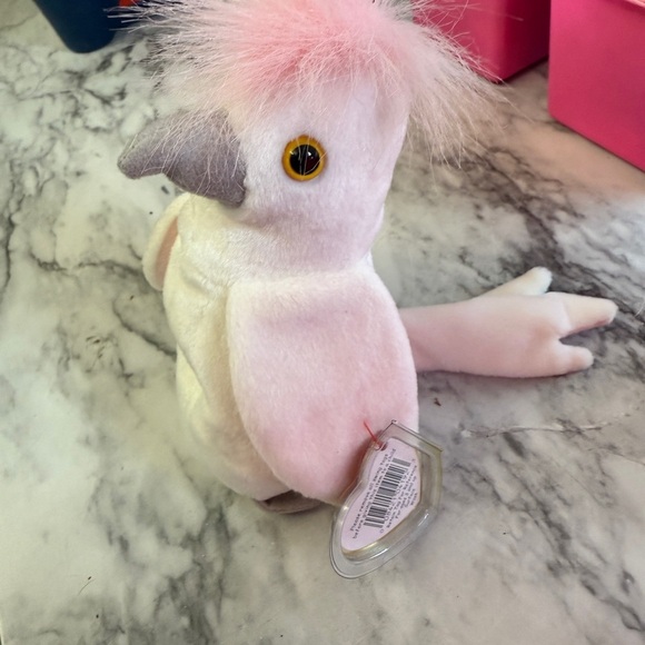 Charming Pink and White Stuffed Cockatoo Toy - Picture 1 of 5